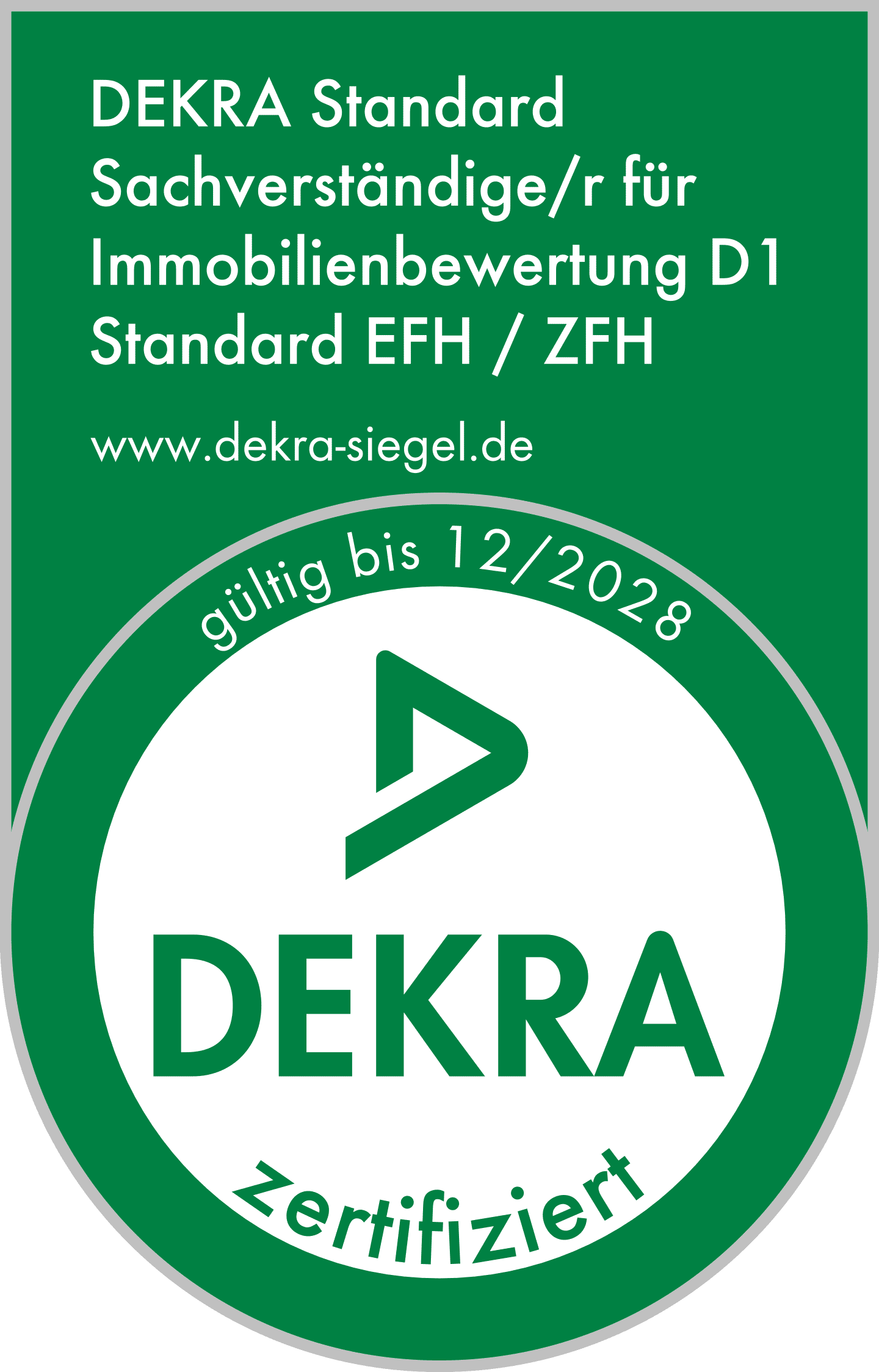 DEKRA zertifizierter Sachverständiger D1
